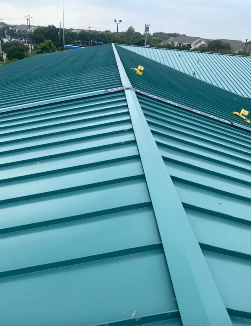 Green commercial metal roof ridge and valley for Metal Roof Repair in Rostraver
